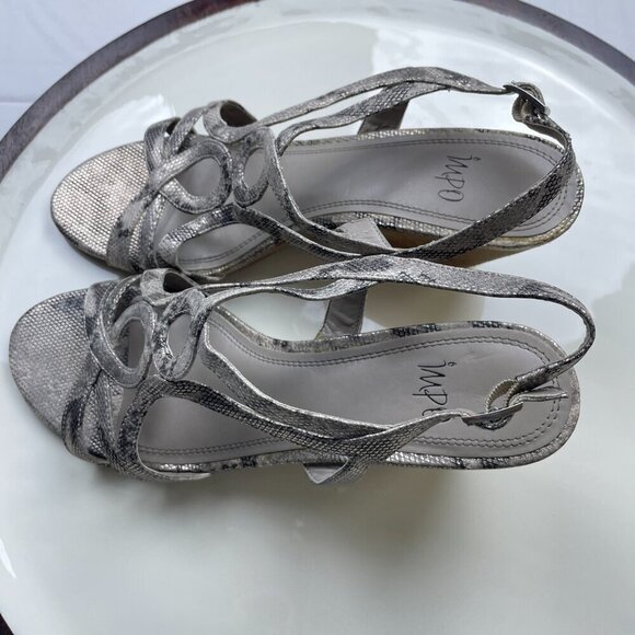 Impo Women's Metallic Python Wedge Sandal Size 9 - Picture 2 of 11